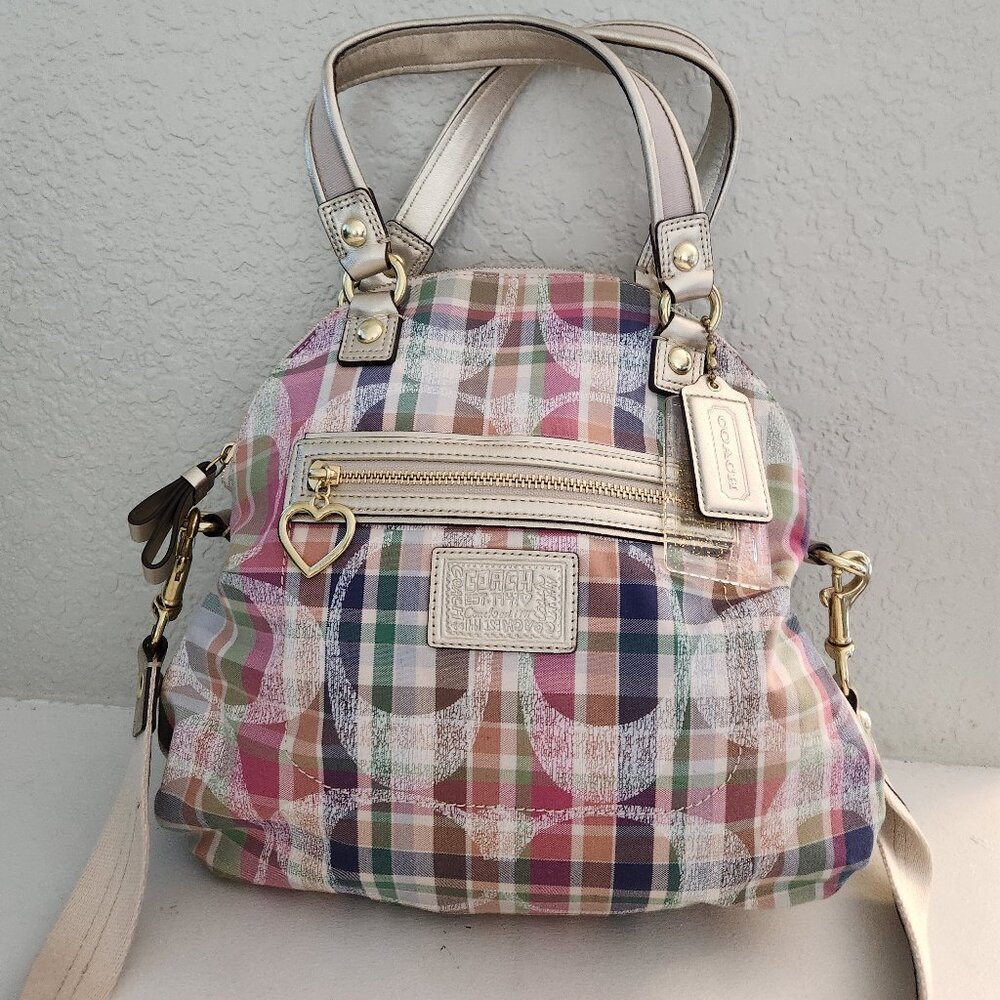 Like New Vintage Coach Poppy Madras Shoulder Bag